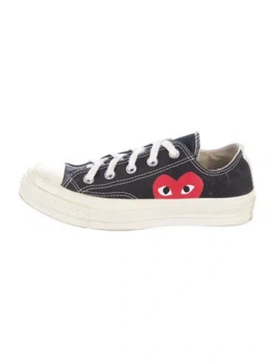 Pre-owned Comme Des Garçons Play X Converse Canvas Graphic Print Sneakers In Multicolor