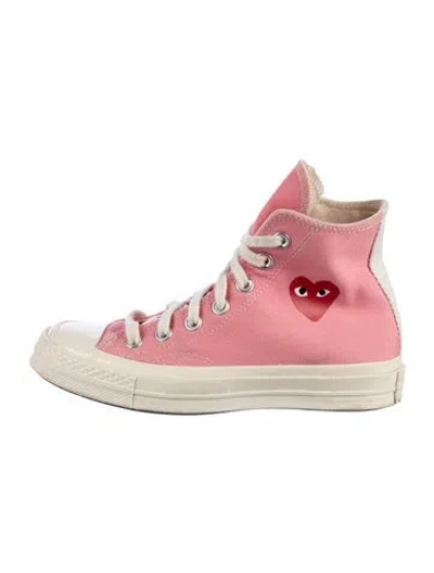 Pre-owned Comme Des Garçons Play X Converse Canvas Graphic Print Sneakers In Pink