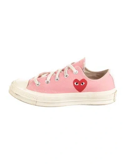 Pre-owned Comme Des Garçons Play X Converse Canvas Graphic Print Sneakers In Pink