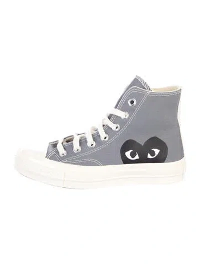 Pre-owned Comme Des Garçons Play X Converse Canvas Graphic Print Sneakers W/ Tags In Black