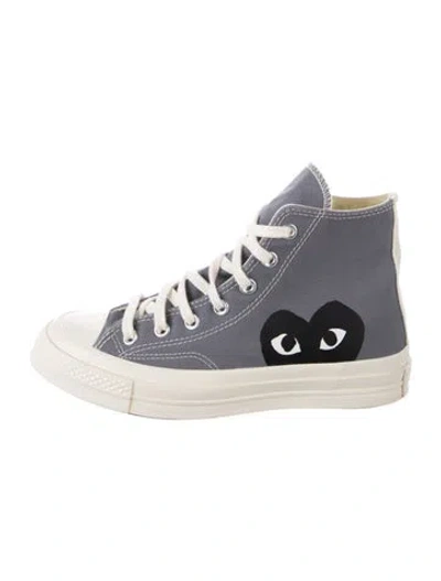 Pre-owned Comme Des Garçons Play X Converse Canvas Graphic Print Sneakers W/ Tags In Grey
