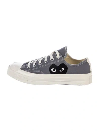 Pre-owned Comme Des Garçons Play X Converse Canvas Graphic Print Sneakers W/ Tags In Grey