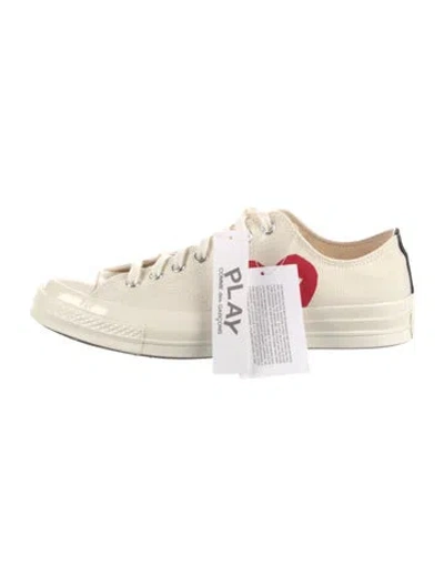 Pre-owned Comme Des Garçons Play X Converse Canvas Graphic Print Sneakers W/ Tags In Neutral