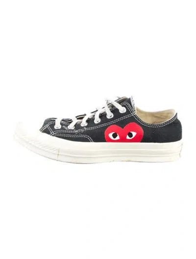 Pre-owned Comme Des Garçons Play X Converse Canvas Graphic Print Sneakers In White