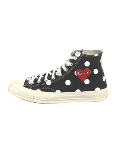 Pre-owned Comme Des Garçons Play X Converse Canvas Polka Dot Print Sneakers In Black