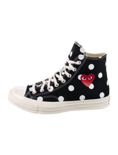 Pre-owned Comme Des Garçons Play X Converse Canvas Polka Dot Print Sneakers In Black