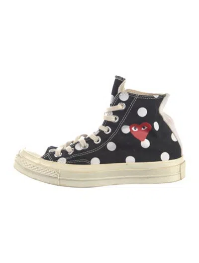 Pre-owned Comme Des Garçons Play X Converse Canvas Polka Dot Print Sneakers In Black