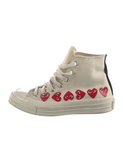 Pre-owned Comme Des Garçons Play X Converse Canvas Printed Sneakers