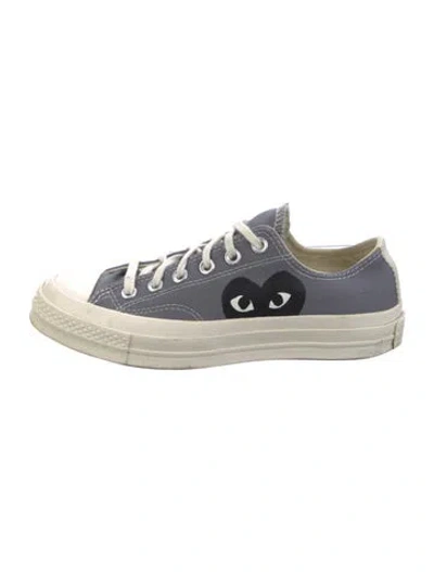 Pre-owned Comme Des Garçons Play X Converse Canvas Printed Sneakers In Gray