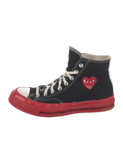 Pre-owned Comme Des Garçons Play X Converse Canvas Printed Sneakers In Multi