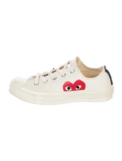 Pre-owned Comme Des Garçons Play X Converse Canvas Printed Sneakers In Neutral