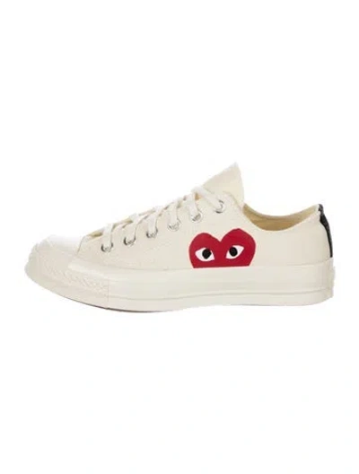 Pre-owned Comme Des Garçons Play X Converse Canvas Printed Sneakers In Neutral