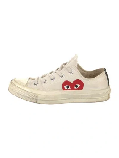 Pre-owned Comme Des Garçons Play X Converse Canvas Printed Sneakers In Yellow