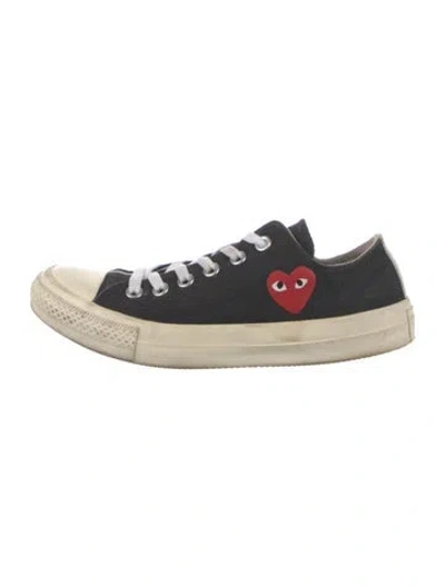 Pre-owned Comme Des Garçons Play X Converse Canvas Sneakers In Black