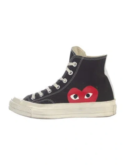 Pre-owned Comme Des Garçons Play X Converse Canvas Sneakers In Black