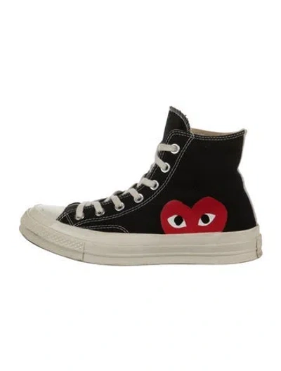 Pre-owned Comme Des Garçons Play X Converse Canvas Sneakers In Black