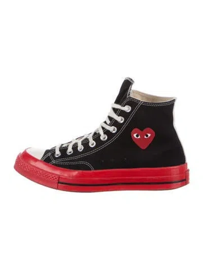 Pre-owned Comme Des Garçons Play X Converse Canvas Sneakers In Black
