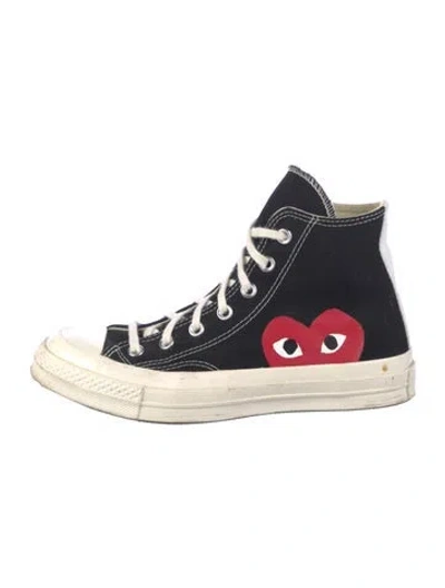 Pre-owned Comme Des Garçons Play X Converse Canvas Sneakers In Black