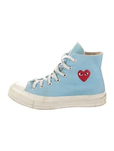 Pre-owned Comme Des Garçons Play X Converse Canvas Sneakers In Blue