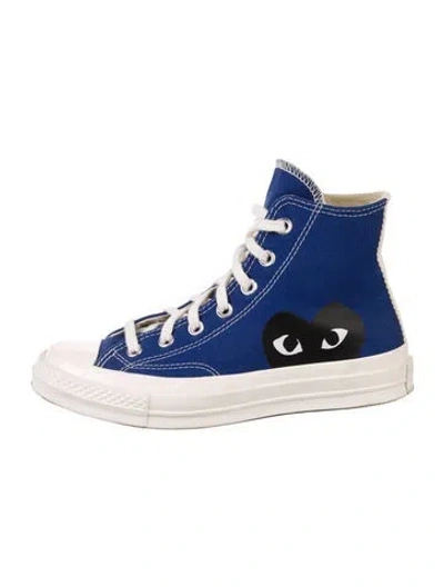 Pre-owned Comme Des Garçons Play X Converse Canvas Sneakers In Blue