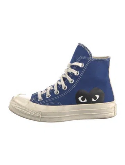 Pre-owned Comme Des Garçons Play X Converse Canvas Sneakers In Blue