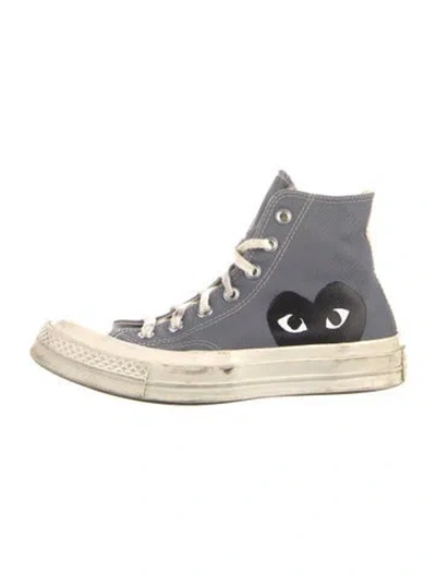 Pre-owned Comme Des Garçons Play X Converse Canvas Sneakers In Gray
