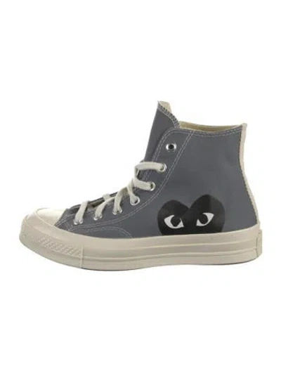 Pre-owned Comme Des Garçons Play X Converse Canvas Sneakers In Gray