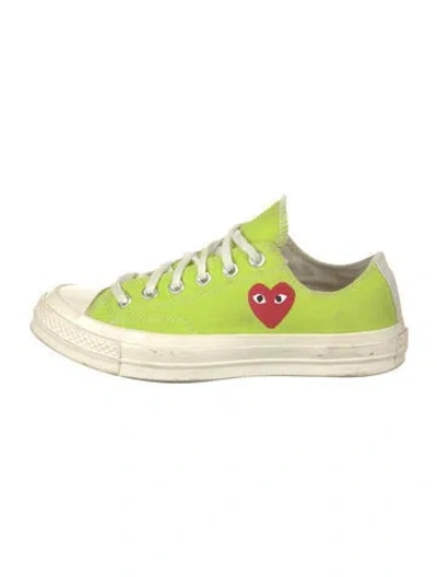 Pre-owned Comme Des Garçons Play X Converse Canvas Sneakers In Green