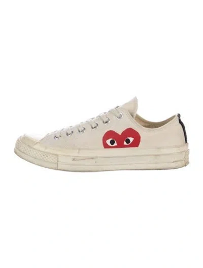 Pre-owned Comme Des Garçons Play X Converse Canvas Sneakers In Neutral