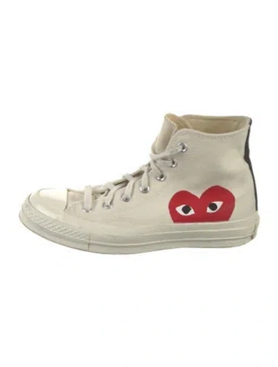 Pre-owned Comme Des Garçons Play X Converse Canvas Sneakers In Neutral