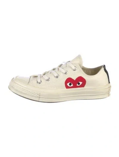 Pre-owned Comme Des Garçons Play X Converse Canvas Sneakers In Neutral
