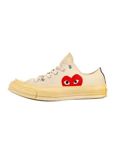 Pre-owned Comme Des Garçons Play X Converse Canvas Sneakers In Neutral
