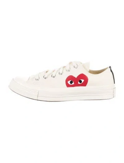 Pre-owned Comme Des Garçons Play X Converse Canvas Sneakers In Neutral