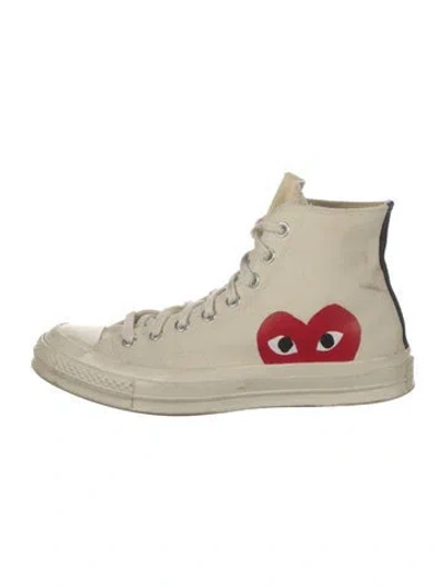 Pre-owned Comme Des Garçons Play X Converse Canvas Sneakers In Neutral