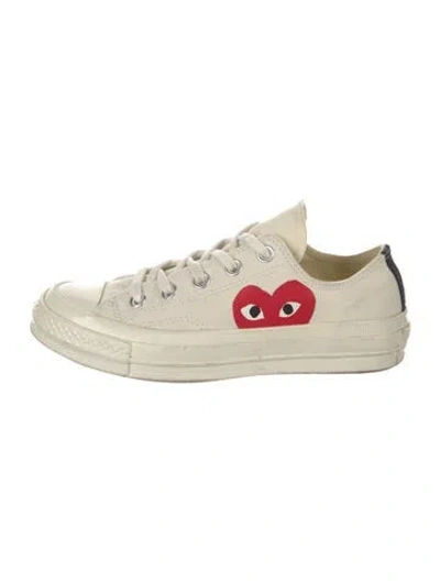 Pre-owned Comme Des Garçons Play X Converse Canvas Sneakers In Neutral