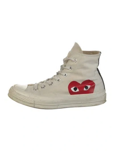 Pre-owned Comme Des Garçons Play X Converse Canvas Sneakers In Neutral