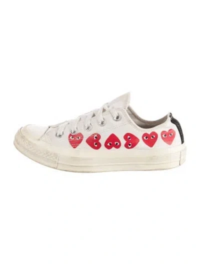Pre-owned Comme Des Garçons Play X Converse Canvas Sneakers In Red/white