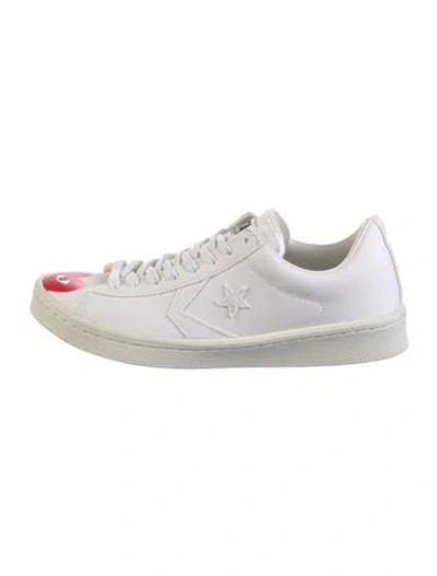 Pre-owned Comme Des Garçons Play X Converse Canvas Sneakers In White