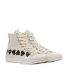 Comme Des Garçons Play Comme Des Garcons Play Ivory Canvas Comme Des Garã§ons X Converse Sneakers In White