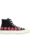 Comme Des Garçons Play Black Converse Edition Chuck 70 Multi Heart Sneakers In Black