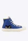 Comme Des Garçons Play Play Converse Cotton High Sneakers In Blue