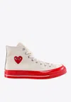 Comme Des Garçons Play Off-white Converse Edition Chuck 70 High-top Sneakers In White