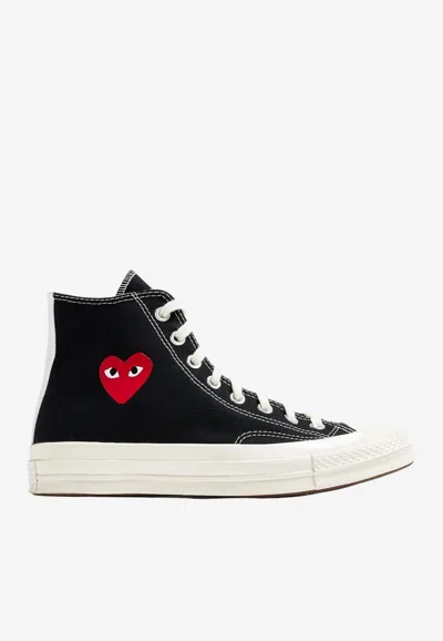 Comme Des Garçons Play X Converse Chuck 70 High-top Canvas Sneakers In Black