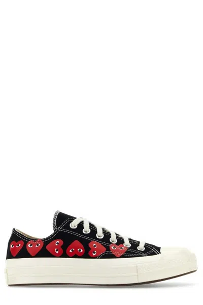 Comme Des Garçons Play Black Canvas Comme Des Garã§ons X Converse Sneakers