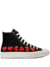 Comme Des Garçons Play X Converse Chuck 70 Multi Heart Sneakers In Black