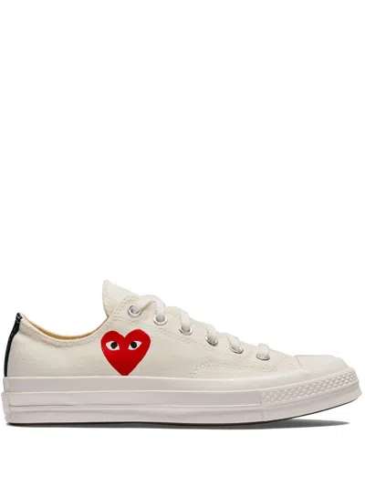 Comme Des Garçons Play X Converse Chuck 70 Small Heart Low Sneakers White In Fabric In Multi