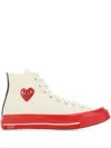 Comme Des Garçons Play Off-white & Red Converse Edition Play Chuck 70 High-top Sneakers In Neutrals