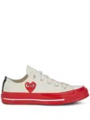 Comme Des Garçons Play Off-white & Red Converse Edition Chuck 70 Sneakers In White