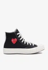 Comme Des Garçons Play X Converse Chuck 70 Multi Heart Sneakers In Black