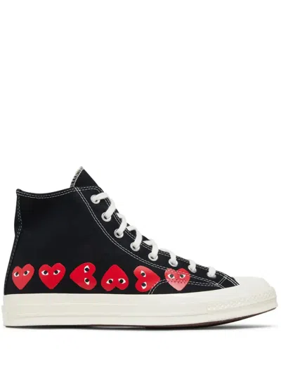 Comme Des Garçons Play Multi Heart Ct70 Low Top Converse Collaboration Chuck Taylor 70s Black Canvas High Sneaker